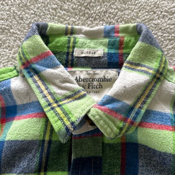 Abercrombie & Fitch Other - ABERCROMBIE & FITCH Mens Shirt Flannel Button Down Plaid 100% Cotton Gorpcore  S